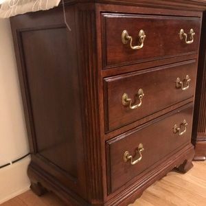 Two cherry wooden end tables